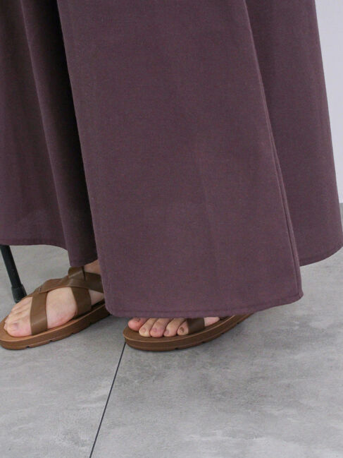 Samansa Mos2 blue「【イージーケア】リネン混マキシフレアワンピース」|ワンピース|