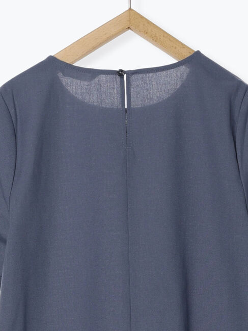 Samansa Mos2 blue「【イージーケア】リネン混マキシフレアワンピース」|ワンピース|