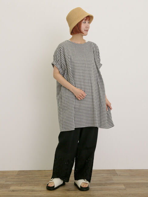 Samansa Mos2「袖口ギャザー前後2WAYチュニック」|シャツ・ブラウス|