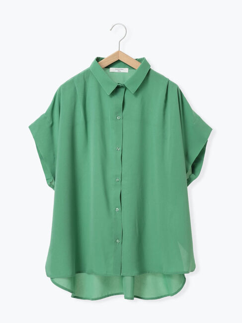 Samansa Mos2 blue「【接触冷感】ポンチョブラウス」|シャツ・ブラウス|