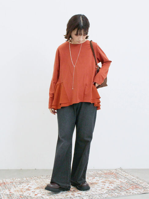 Samansa Mos2 blue「ペプラムドッキングカットソー」|Tシャツ・カットソー|