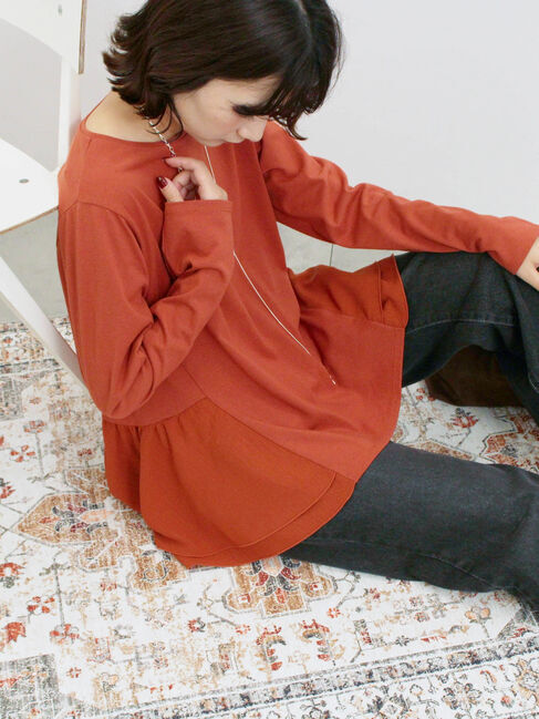 Samansa Mos2 blue「ペプラムドッキングカットソー」|Tシャツ・カットソー|