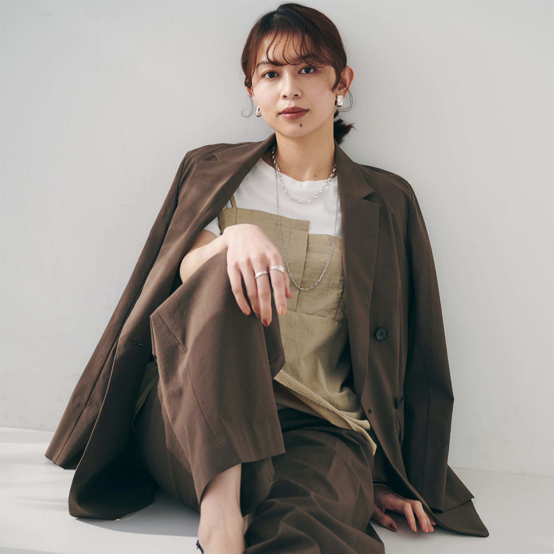 UNTITLED「【セットアップ可能／オンオフ】ラミー混 ダブルブレストジャケット」|テーラードジャケット|