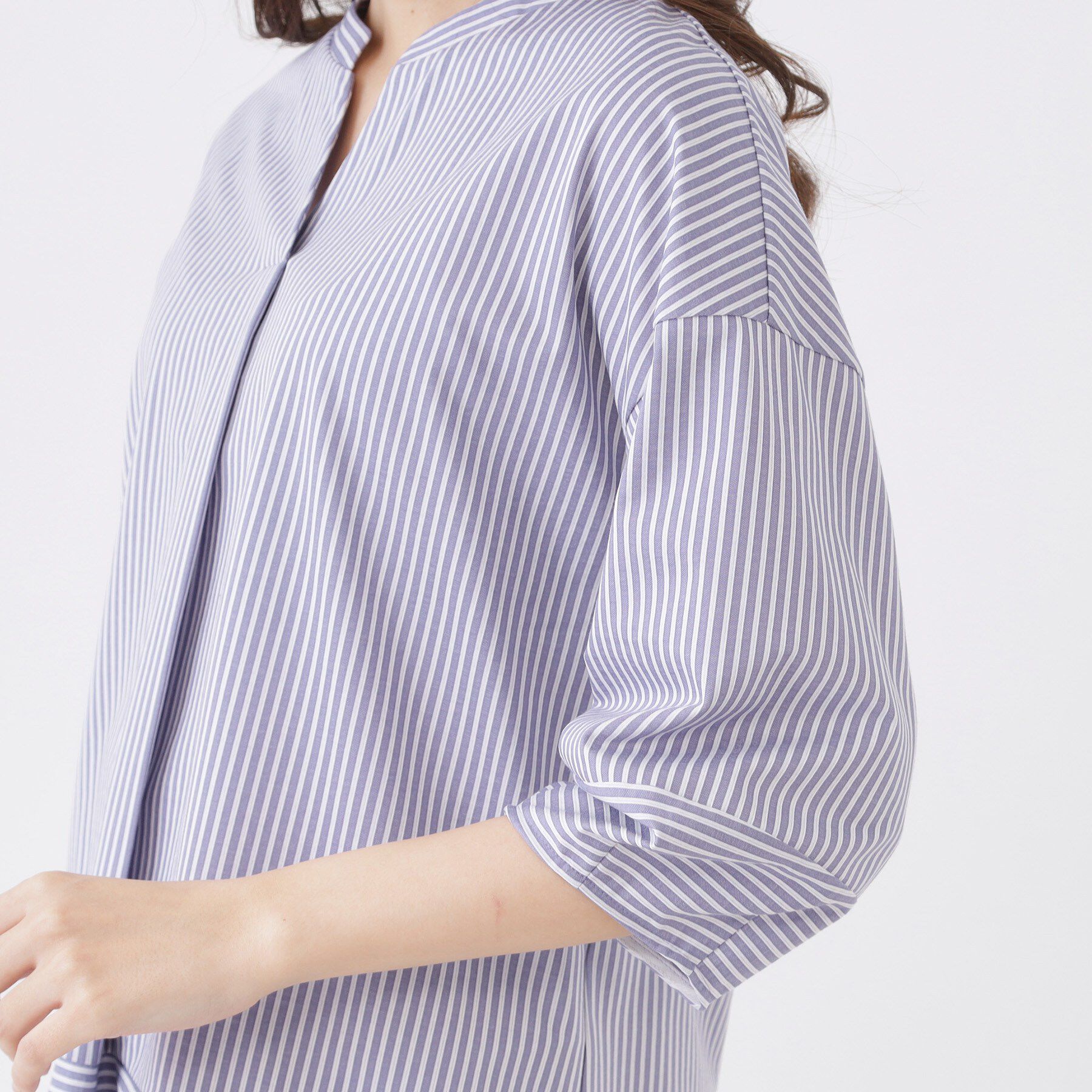 COUP DE CHANCE「【手洗い可／日本製】ストライプ柄ジャージートップス」|Tシャツ・カットソー|