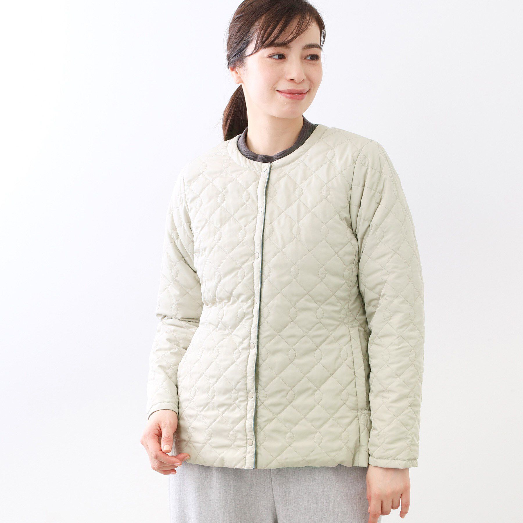 Reflect「【リバーシブルで着られる◎】ダイヤ柄キルトジャケット」|ダウン|