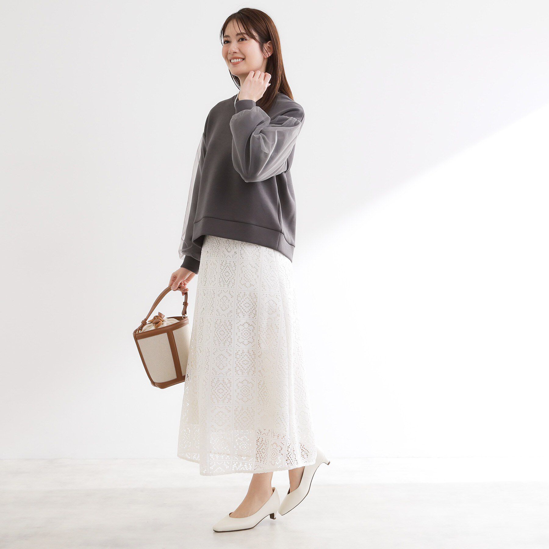 Reflect「チュールレイヤードスリーブプルオーバー」|Tシャツ・カットソー|