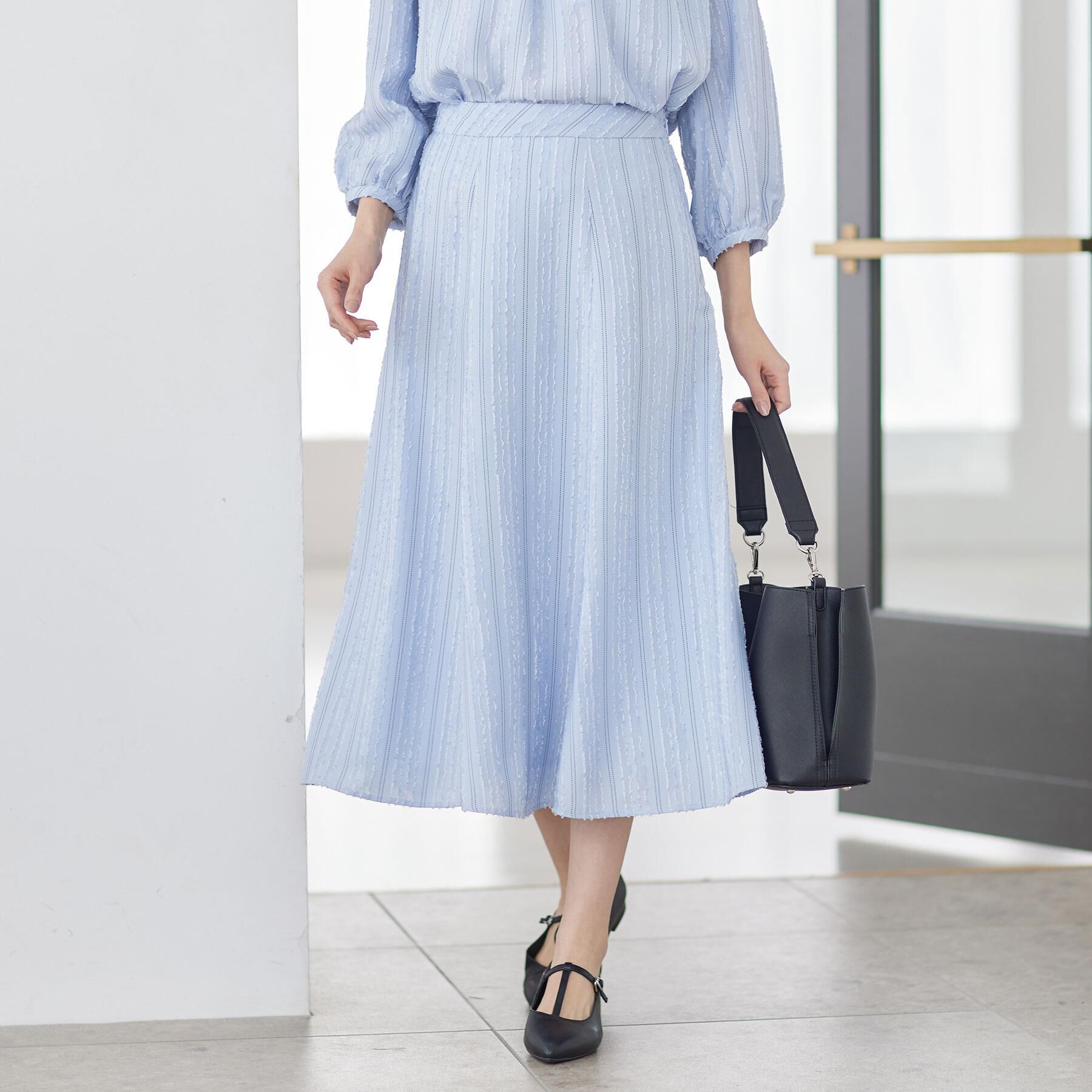 Reflect「【セットアップ可】ストライプ柄ジャカードスカート」|スカート|