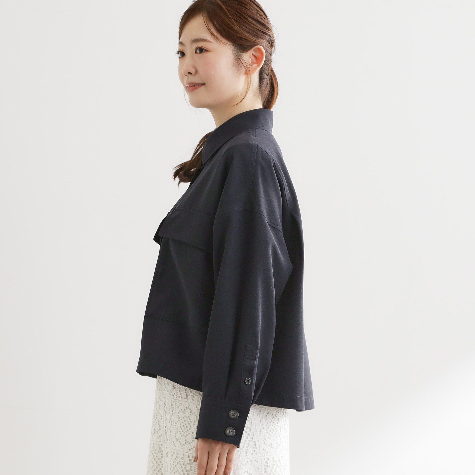 Reflect「リネンライクシャツブルゾン」|ブルゾン・スタジャン|