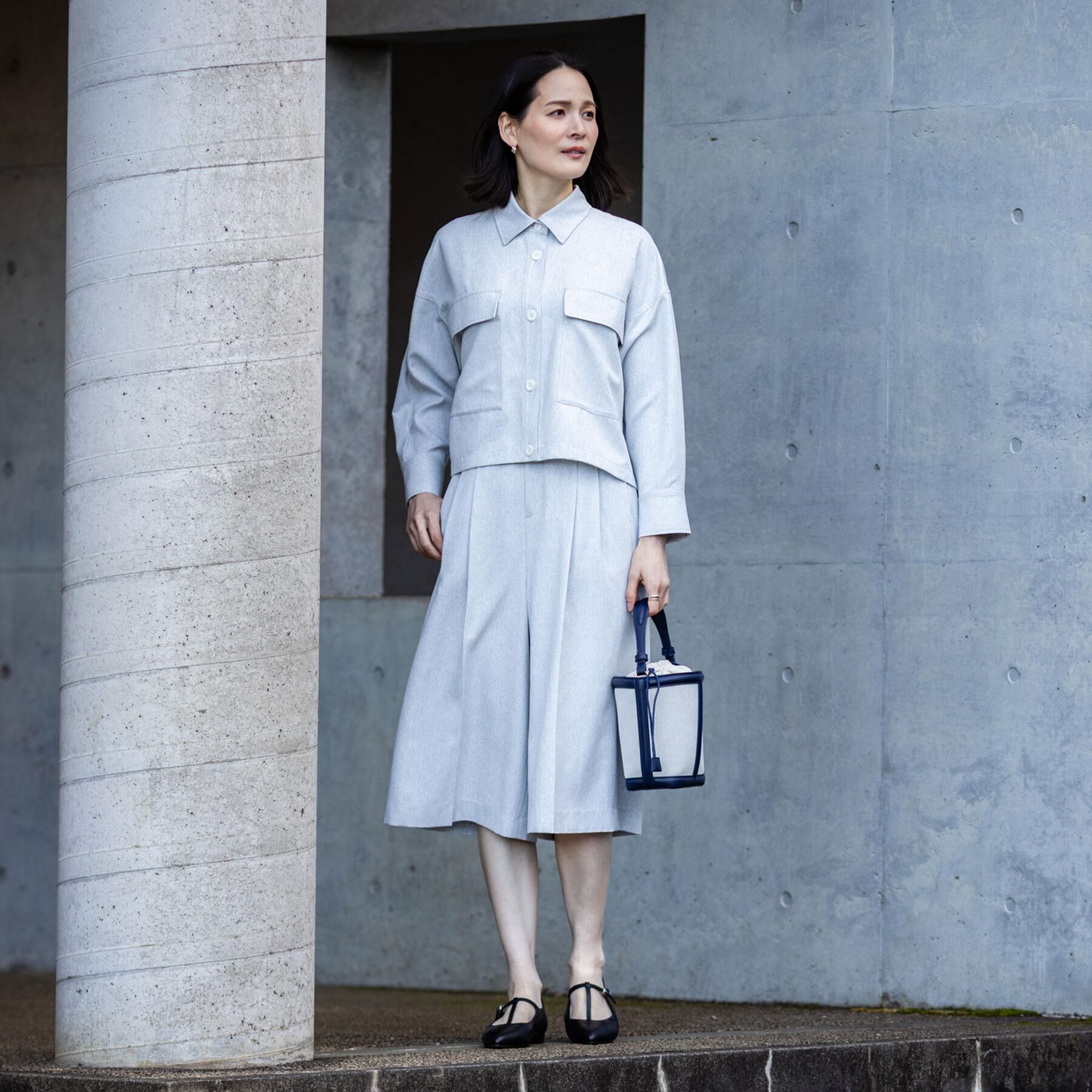 Reflect「リネンライクシャツブルゾン」|ブルゾン・スタジャン|