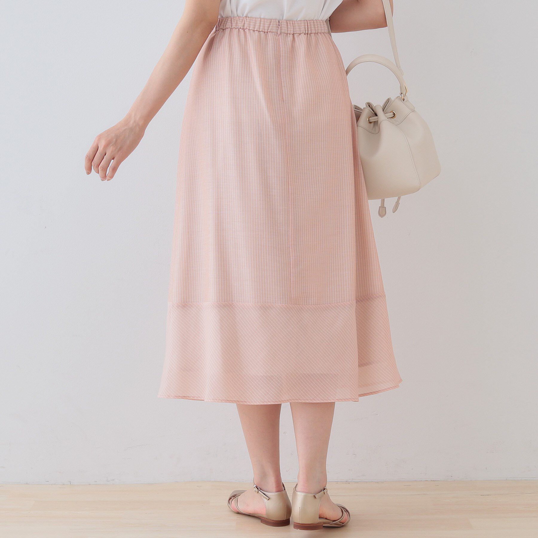 INDIVI「新色登場！【洗える／エアリー素材】巻き風ロングスカート」|スカート|