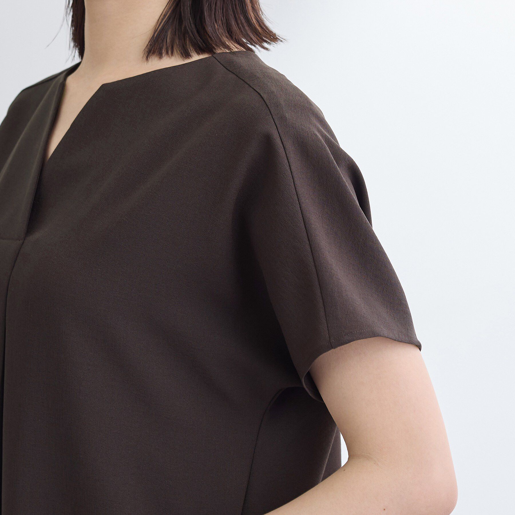 INDIVI「【洗える／UVケア／麻調】スキッパーワンピース」|ワンピース|