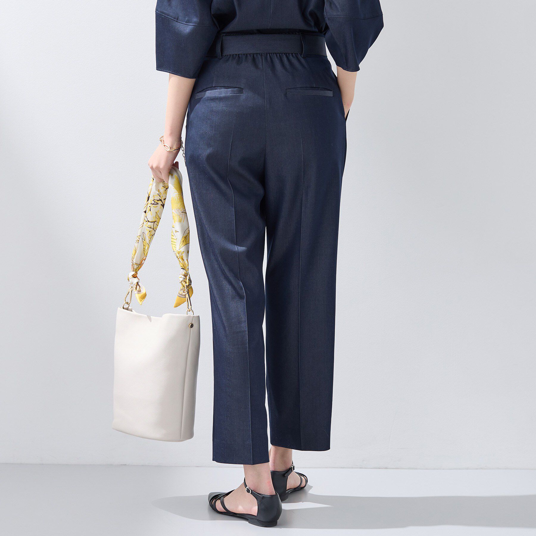 INDIVI「【洗える／UVケア／SETUP可能】デニムライクテーパードパンツ」|その他|