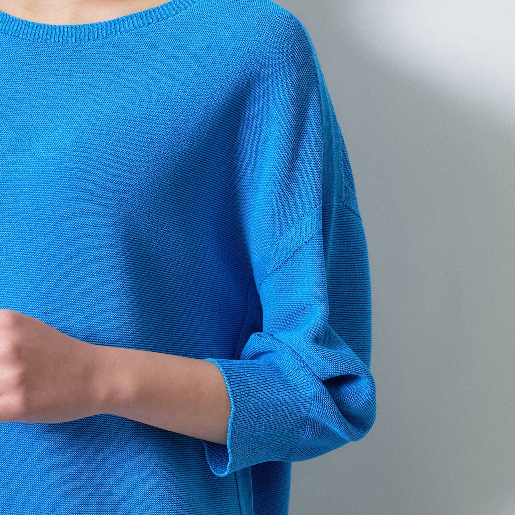 INDIVI「【洗える／ドライタッチ／和紙混】ガーター編みニット」|ニット・セーター|