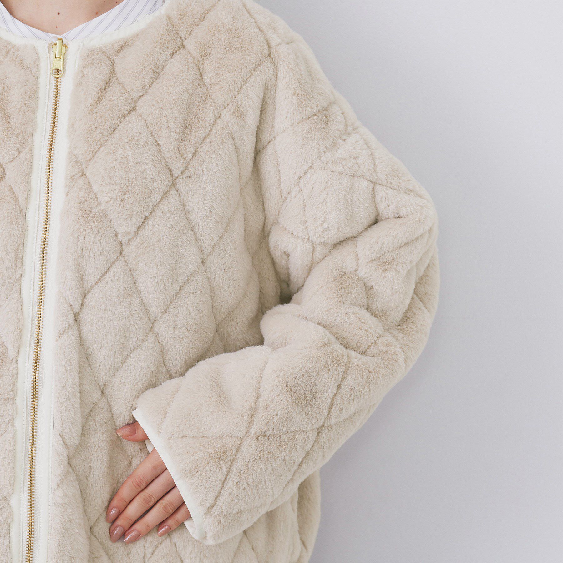 index「リバーシブル キルティングファーブルゾン【洗濯機OK】」|ブルゾン・スタジャン|