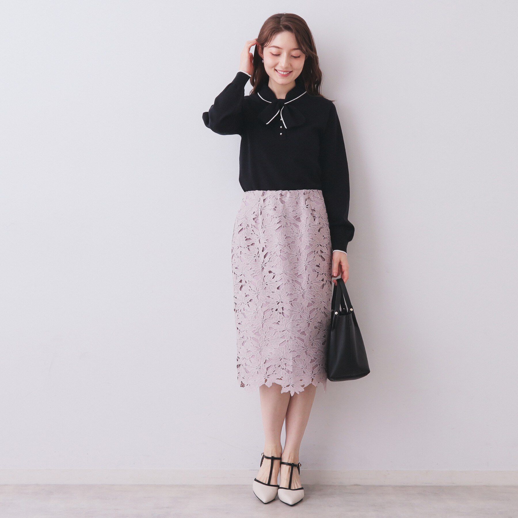 index「ヘンリーパールミニボウタイニット【洗濯機OK】」|ニット・セーター|