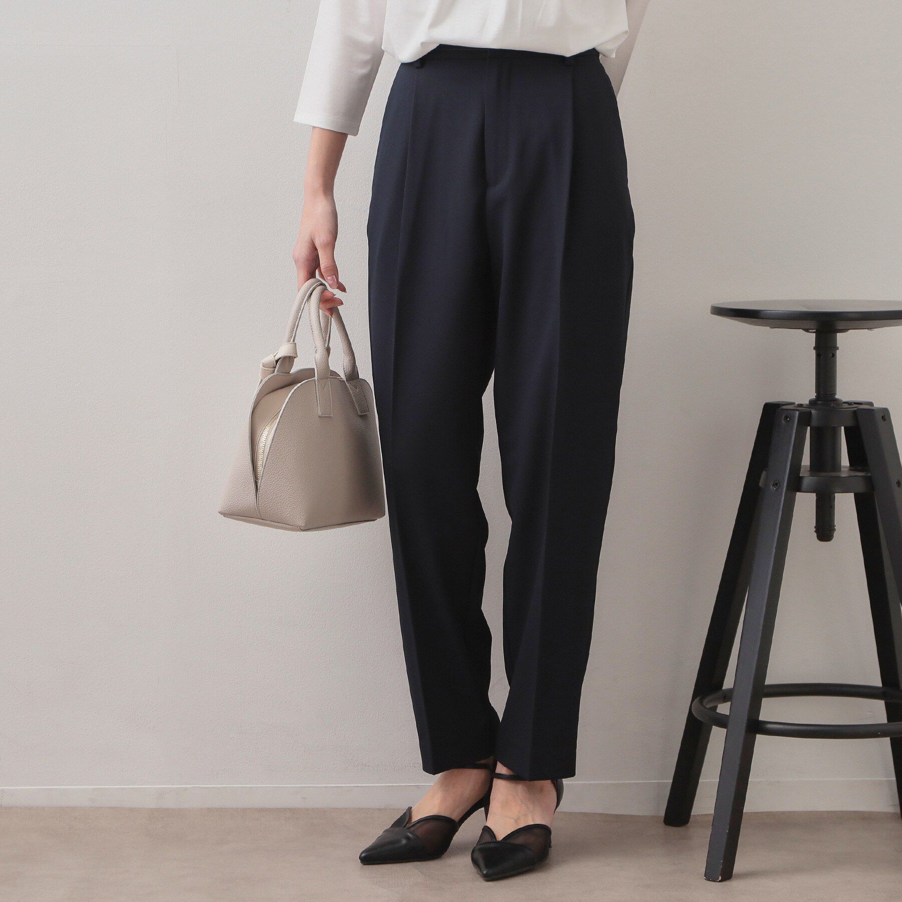 index「ストレッチテーパードパンツ/セットアップ対応可【洗濯機OK/接触冷感/吸水速乾/防シワ】《SS～LL」|その他|ネイビー(094)