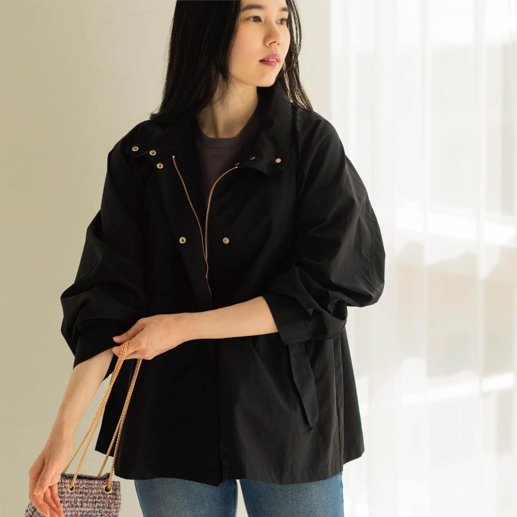 OPAQUE.CLIP「撥水スタンドZIPブルゾン【洗濯機OK/UVケア/花粉対応】」|ブルゾン・スタジャン|ブラック(019)