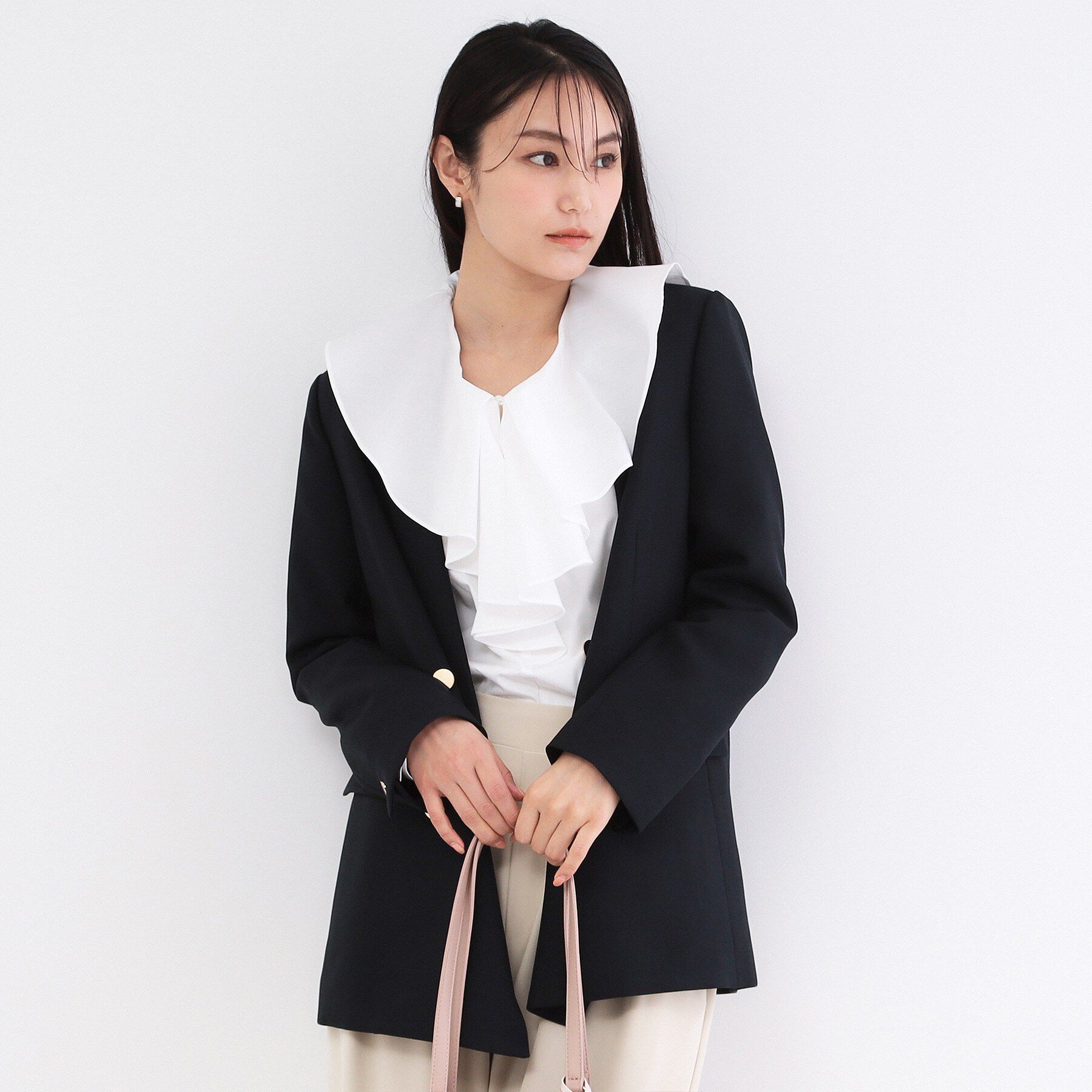 OPAQUE.CLIP「フロントフリルブラウス【洗濯機OK】」|シャツ・ブラウス|