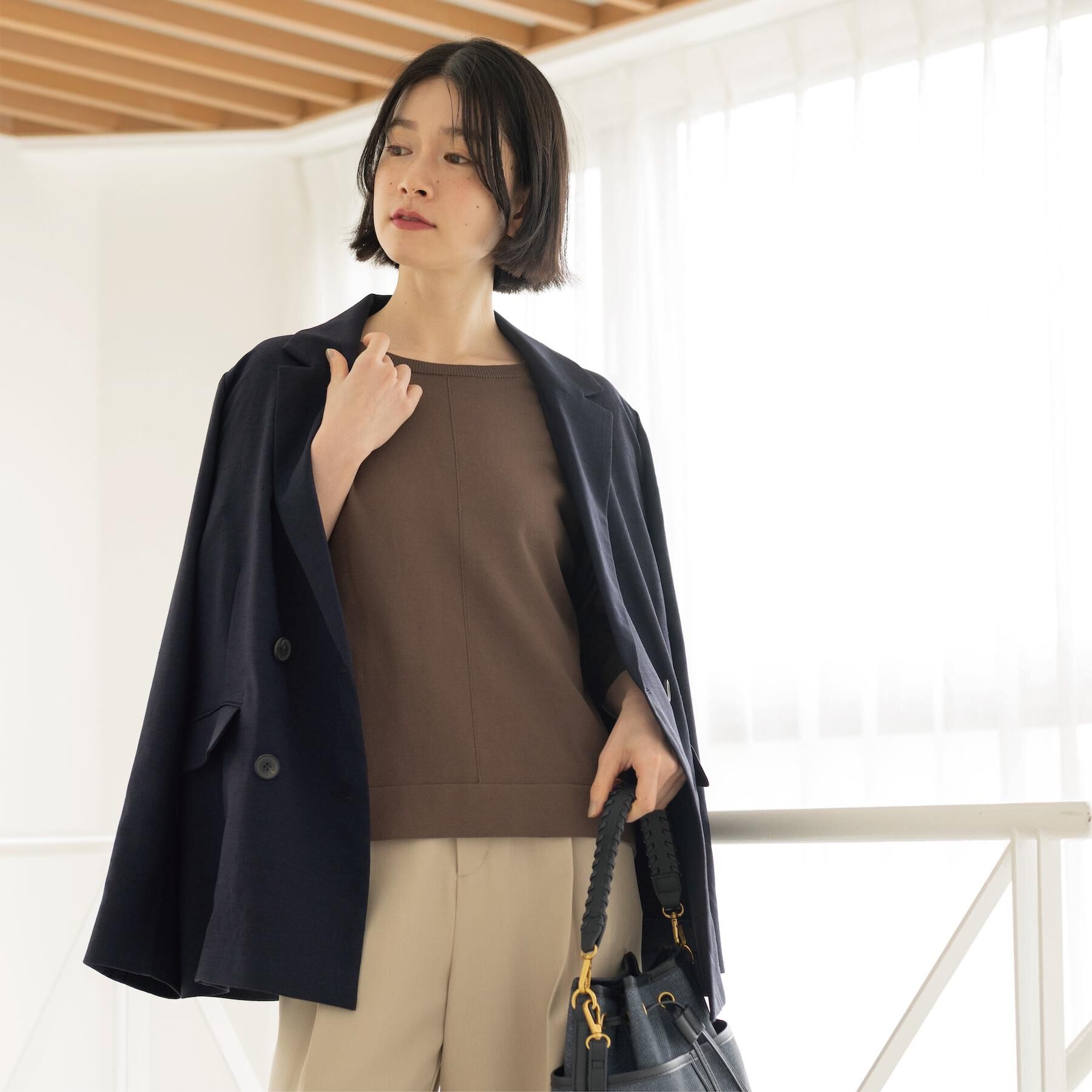 OPAQUE.CLIP「ダブルブレストジャケット【洗える/UVケア/防シワ加工/接触冷感】」|テーラードジャケット|