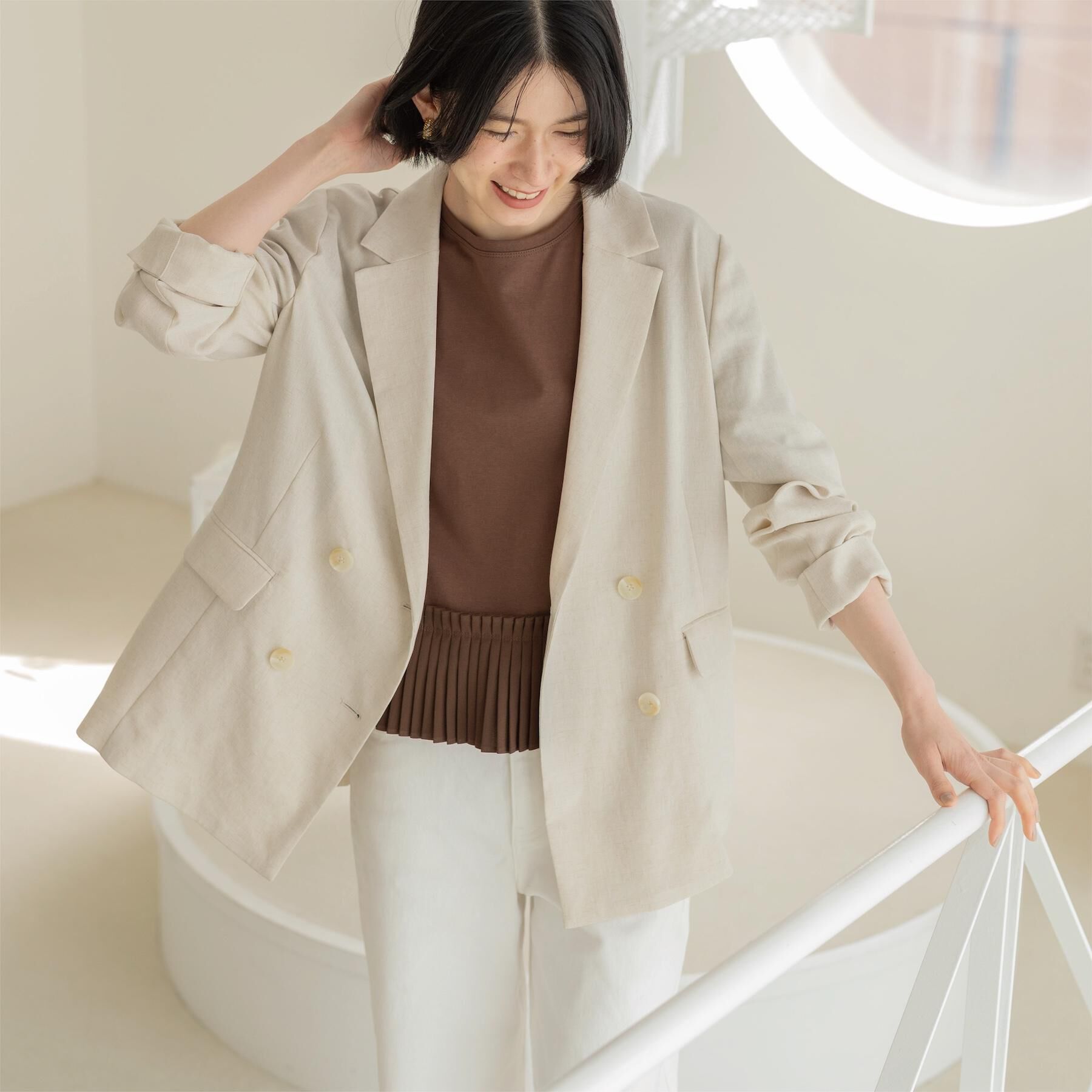 OPAQUE.CLIP「ダブルブレストジャケット【洗える/UVケア/防シワ加工/接触冷感】」|テーラードジャケット|