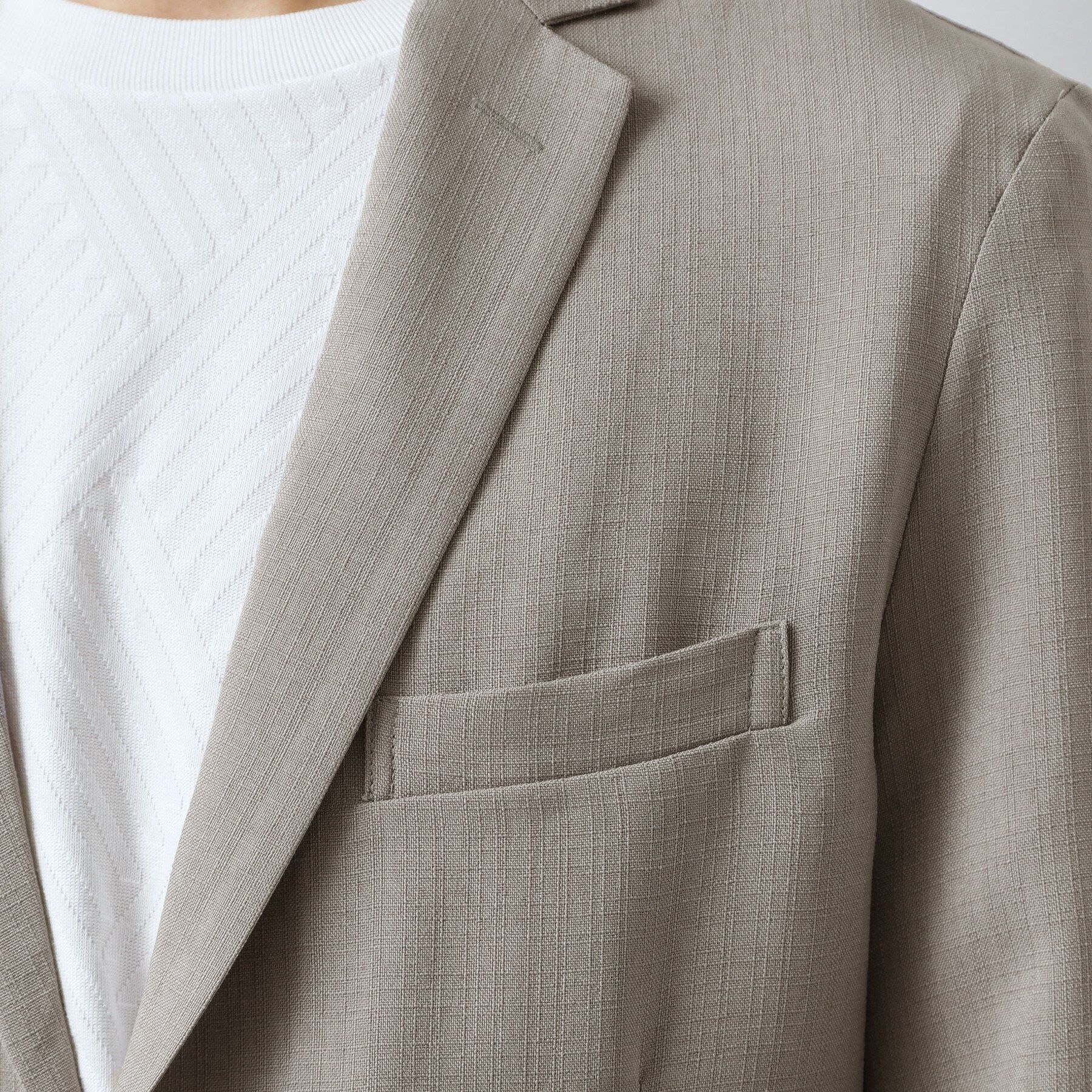 THE SHOP TK「【LINO FINE】リネンライク テーラードジャケット 吸水速乾/イージーケア/UVカット/洗濯機」|テーラードジャケット|