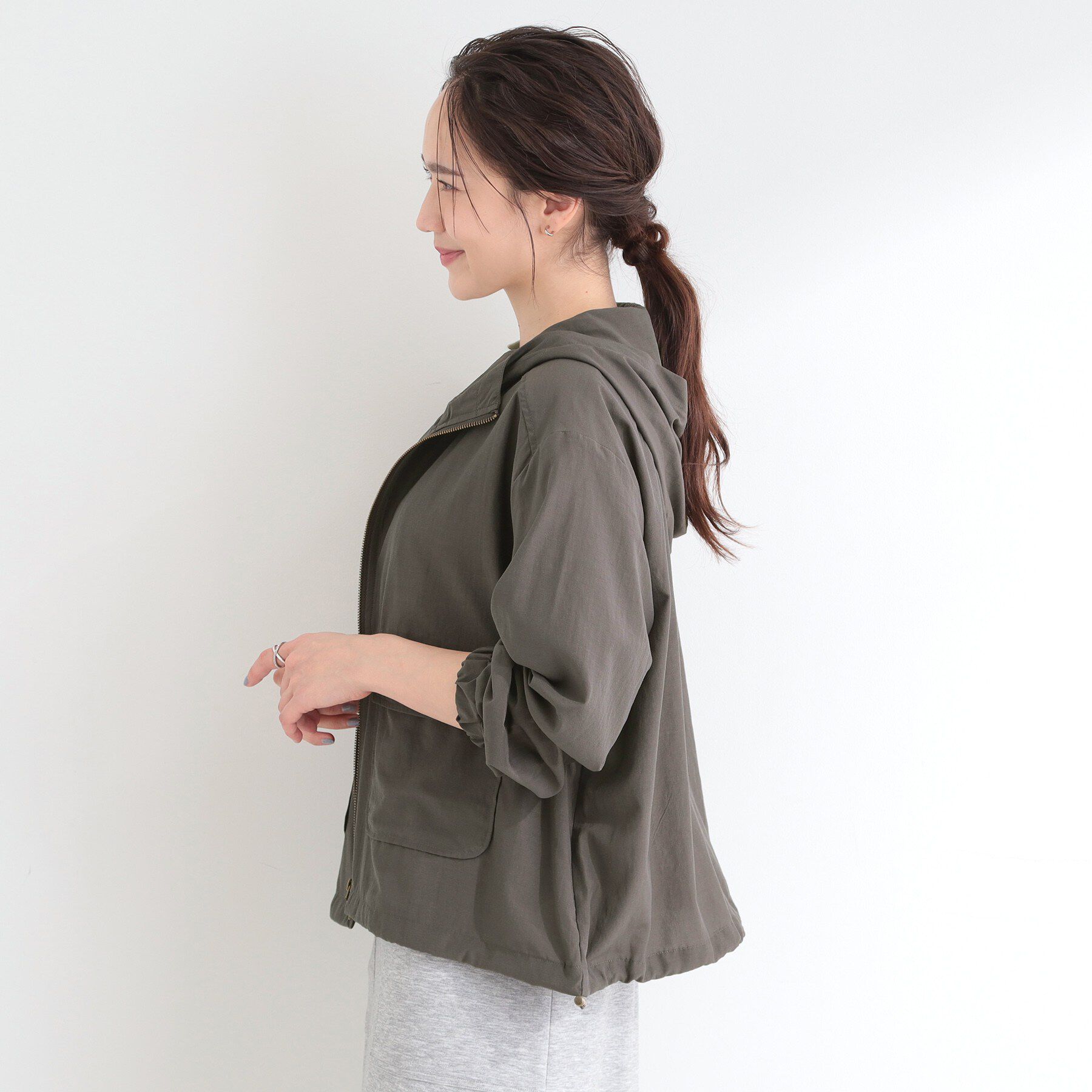 SHOO･LA･RUE「【UV】シアーフーディーブルゾン」|ブルゾン・スタジャン|