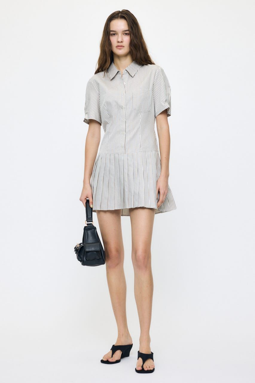 MOUSSY「PLEATED SHIRT MINI ドレス」|ワンピース|
