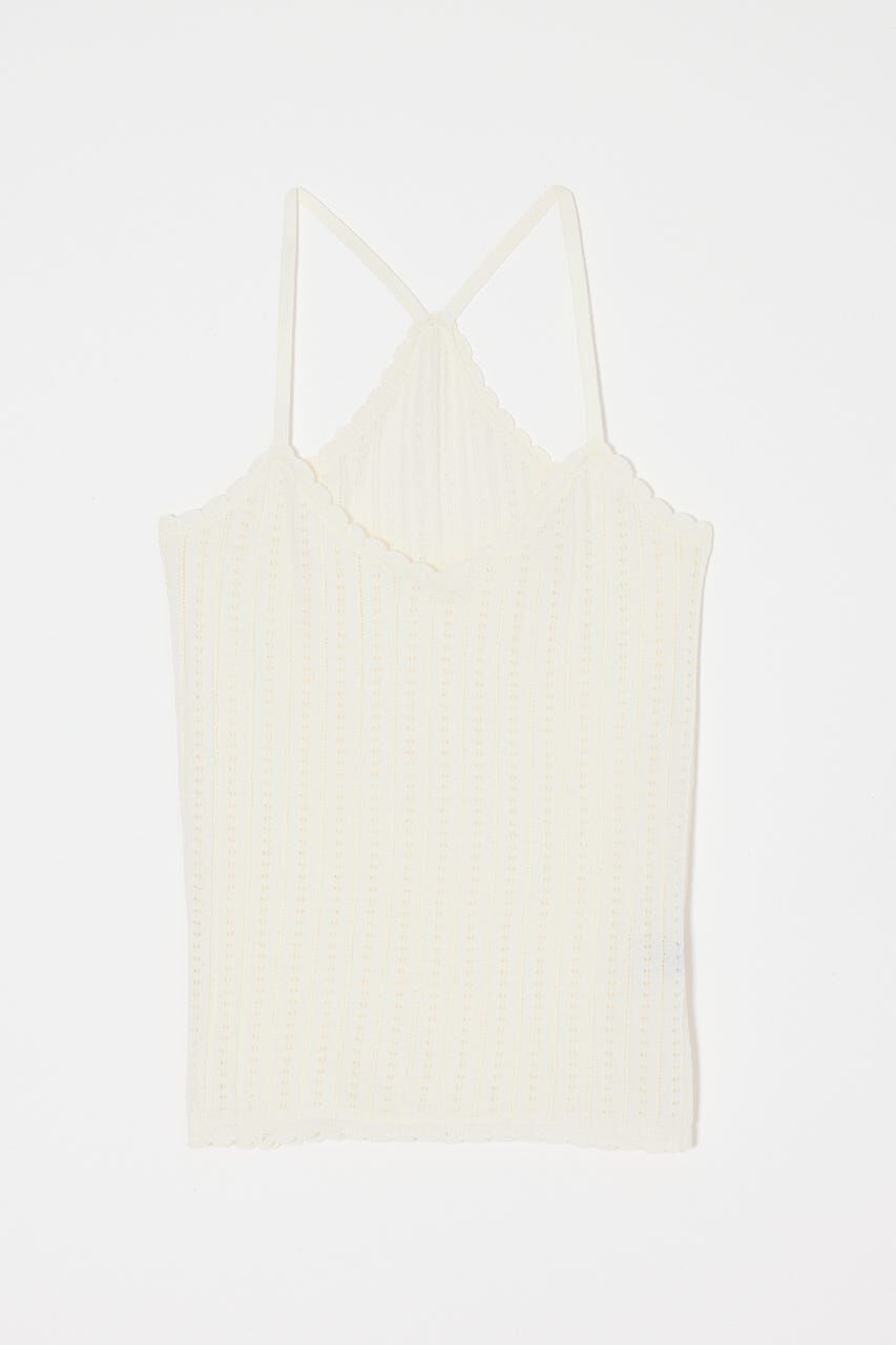 MOUSSY「POINTELLE RUFFLE カーディガン＆キャミソール」|ニット・セーター|