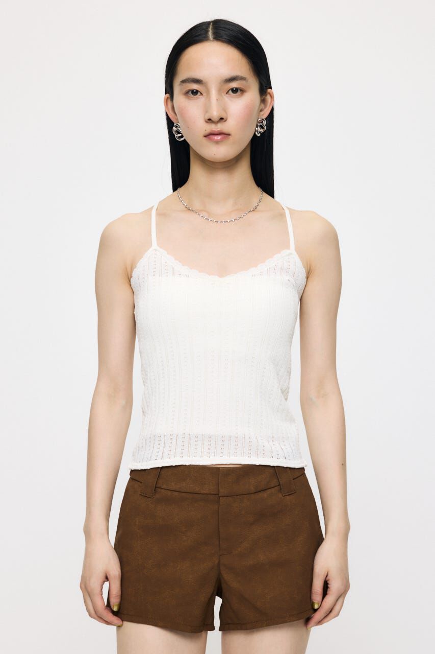 MOUSSY「POINTELLE RUFFLE カーディガン＆キャミソール」|ニット・セーター|