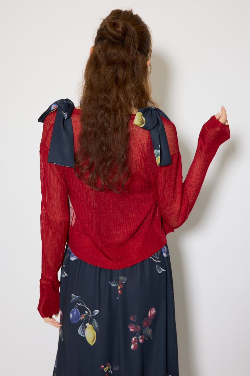 rienda「スカラップクロップドニットカーディガン」|カーディガン|