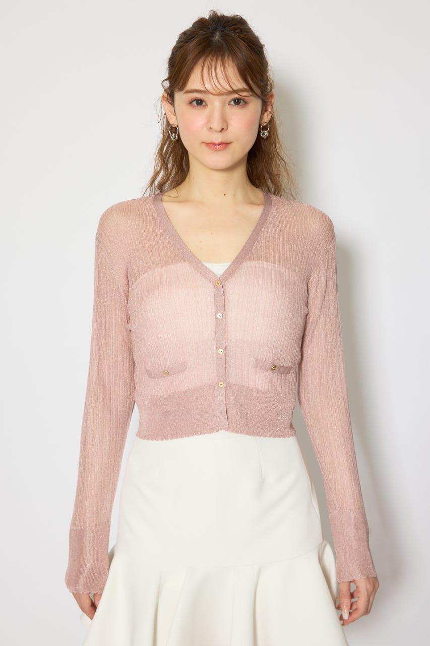 rienda「スカラップクロップドニットカーディガン」|カーディガン|