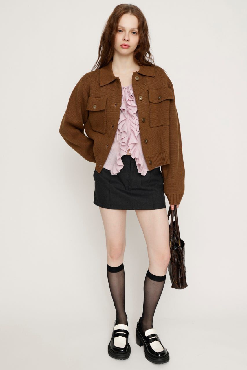 SLY「FRONT BUTTON KNIT カーディガン」|カーディガン|