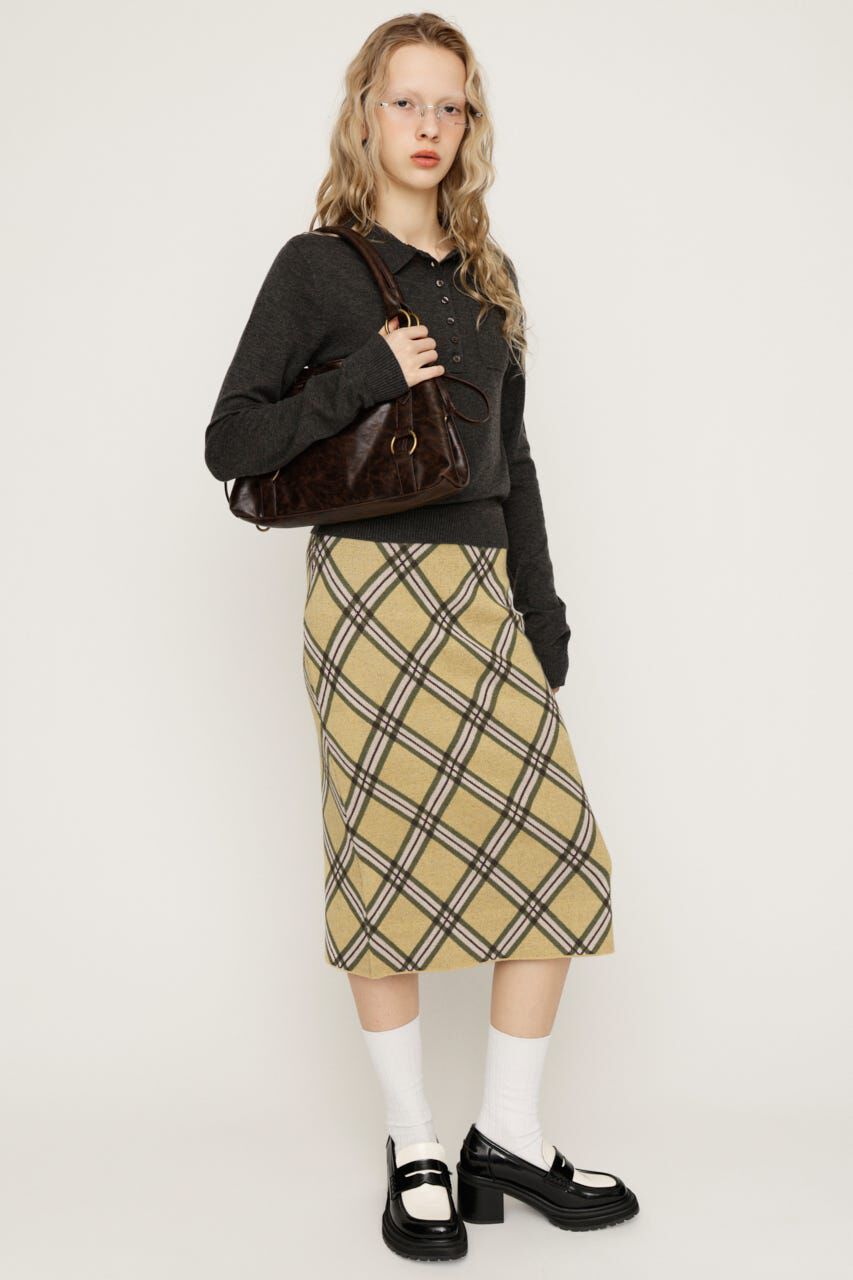 SLY「JQ CHECK KNIT ミドルスカート」|スカート|