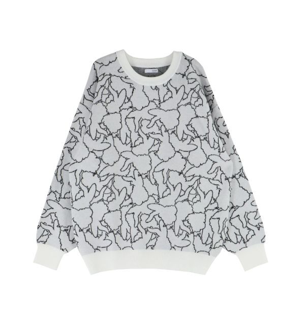 GYDA「BUNNY patternニットトップス」|ニット・セーター|