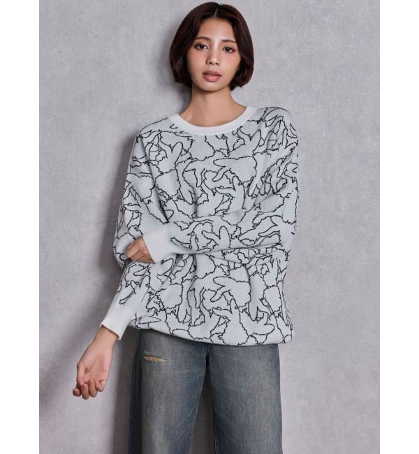 GYDA「BUNNY patternニットトップス」|ニット・セーター|