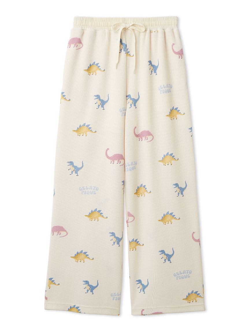 gelato pique「ダイナソー柄ワッフルロングパンツ」|ルームウェア|