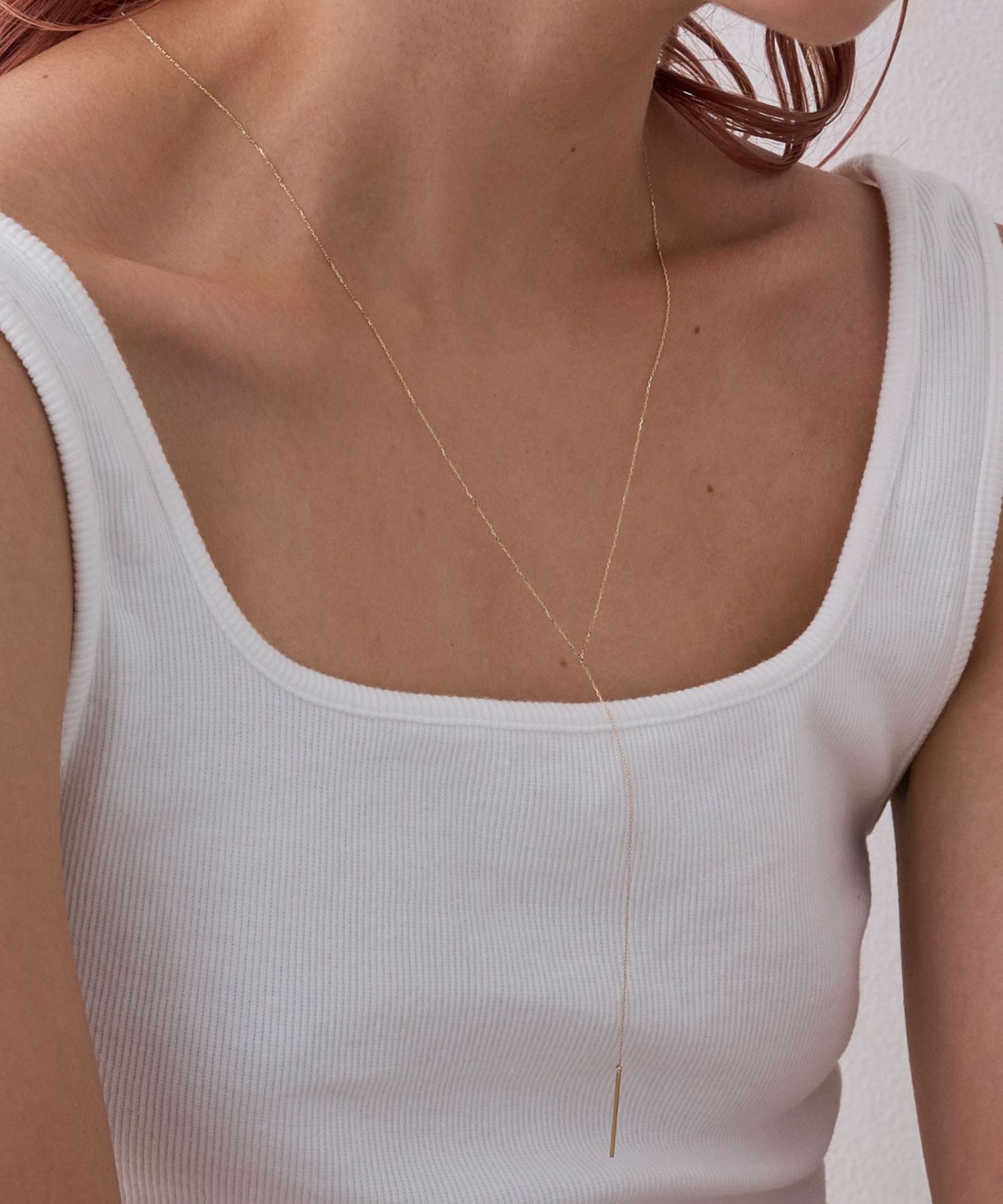 JUPITER「【K10】Y字バーロングネックレス」|ネックレス|