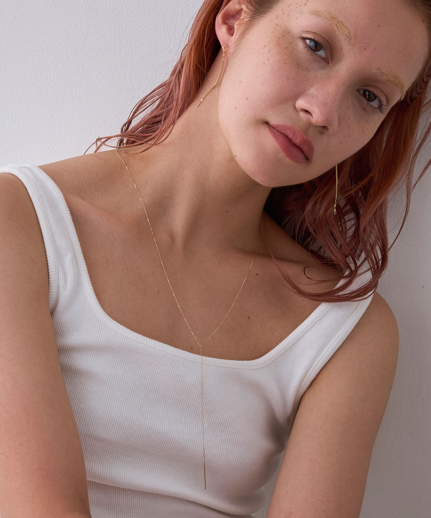 JUPITER「【K10】Y字バーロングネックレス」|ネックレス|