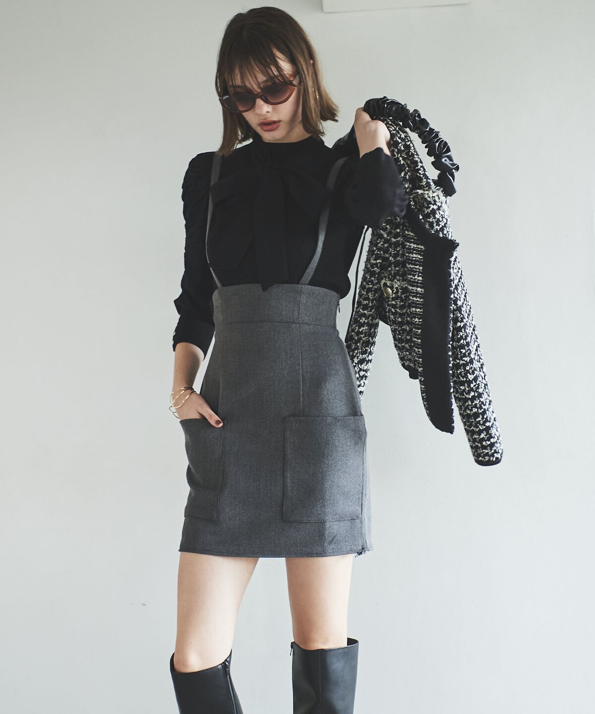 アンドクチュール「サスペ付き2wayスカート」|タイト|