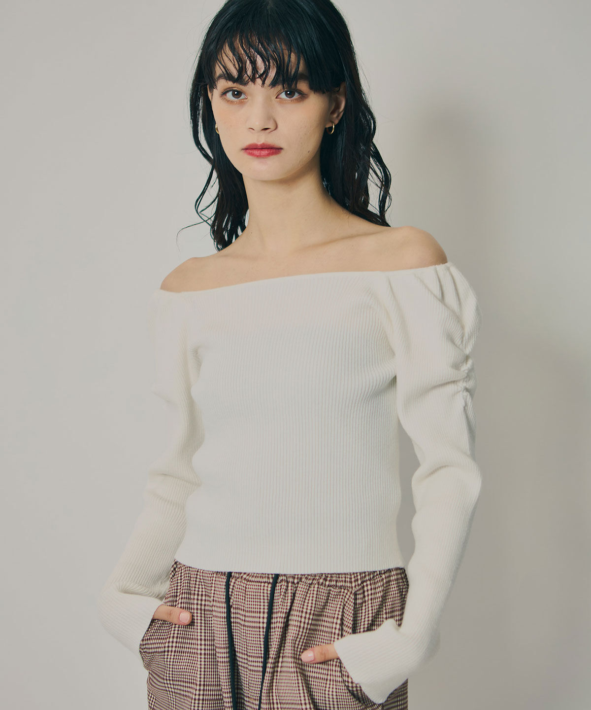 REDYAZEL「4wayリブニットトップス」|ニット・セーター|ホワイト