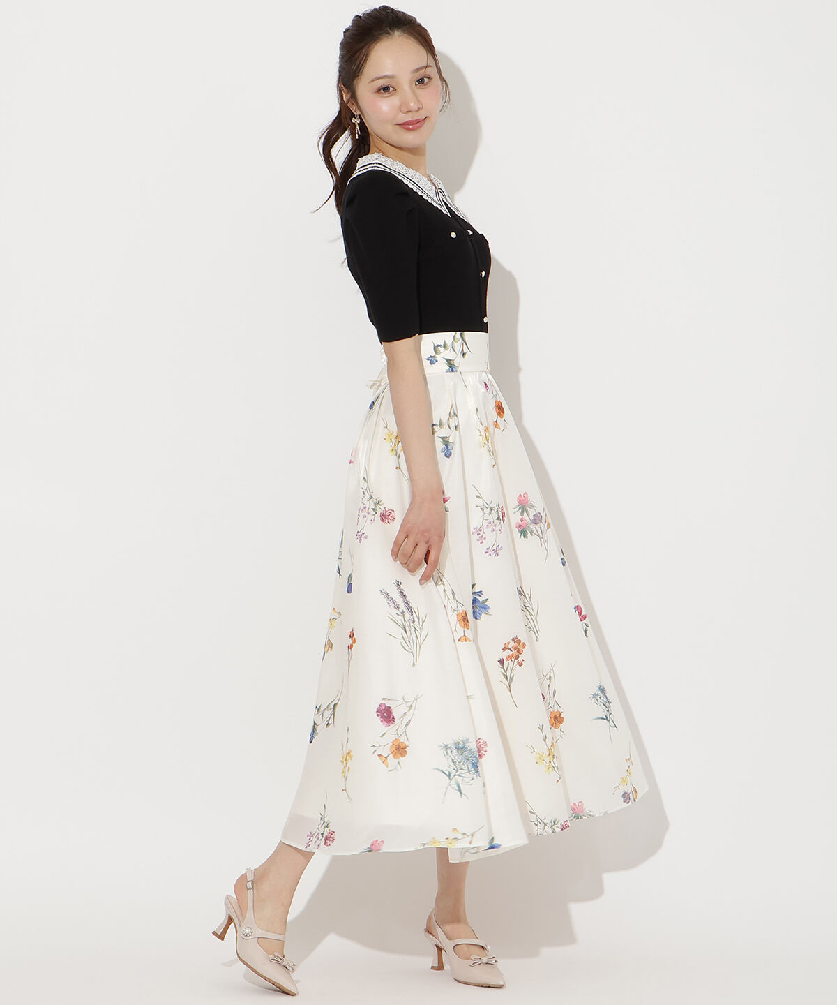 WILLSELECTION「バイカラーレース襟リブニット」|ニット・セーター|