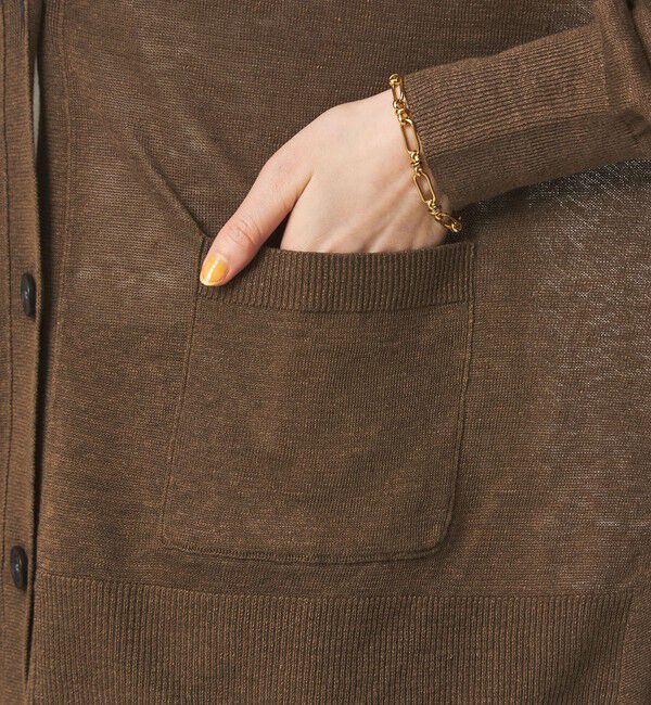 UNITED ARROWS green label relaxing「フレンチリネン Vネック カーディガン ウォッシャブル」|カーディガン|