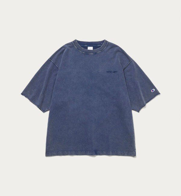 UNITED ARROWS green label relaxing「【別注】＜Champion＞フェード クルーネック 半袖 スウェット」|Tシャツ・カットソー|NAVY