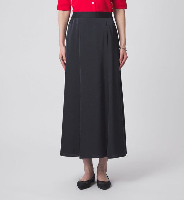 UNITED ARROWS green label relaxing「サテン セミナロー スカート」|フレア|