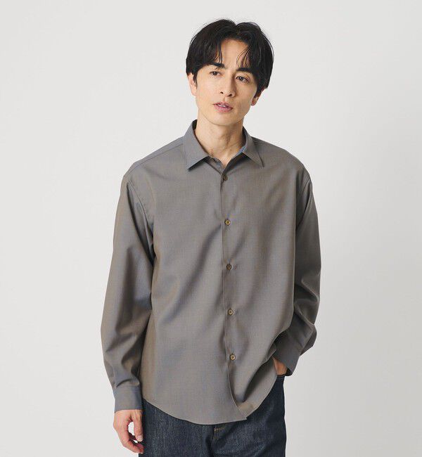 BEAUTY&YOUTH UNITED ARROWS「尾州 TW シャンブレー レギュラー シャツ GRANDE TAPERD型 ウォッシャブル MADE IN JAPAN」|シャツ・ブラウス|MD.GRAY