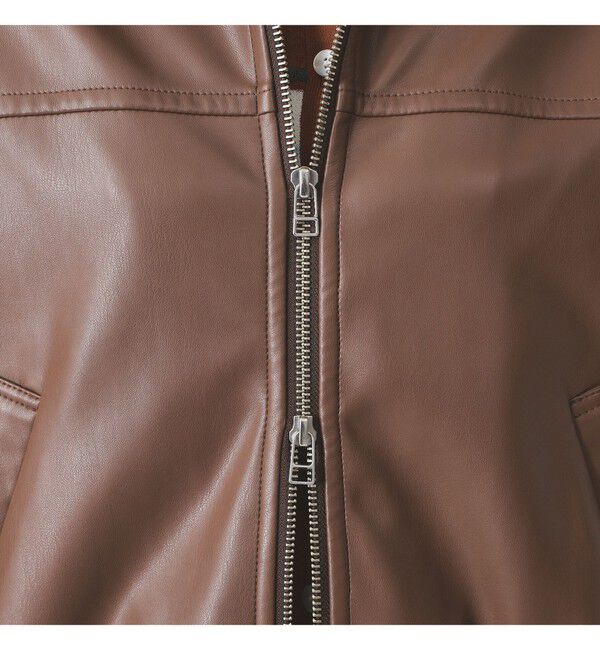 Ray BEAMS 「フェイクレザー ジップ ブルゾン」|ブルゾン・スタジャン|