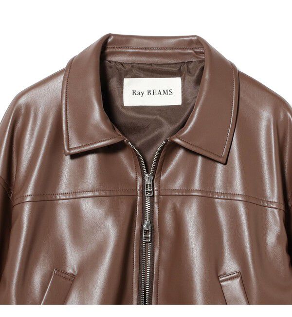 Ray BEAMS 「フェイクレザー ジップ ブルゾン」|ブルゾン・スタジャン|