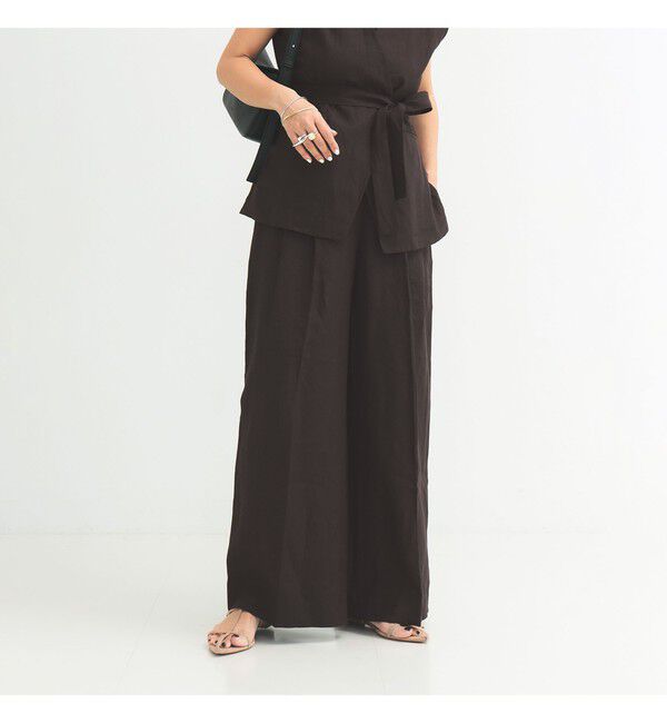 Demi-Luxe BEAMS 「シンプル リネン ワイドパンツ .M」|チノ|