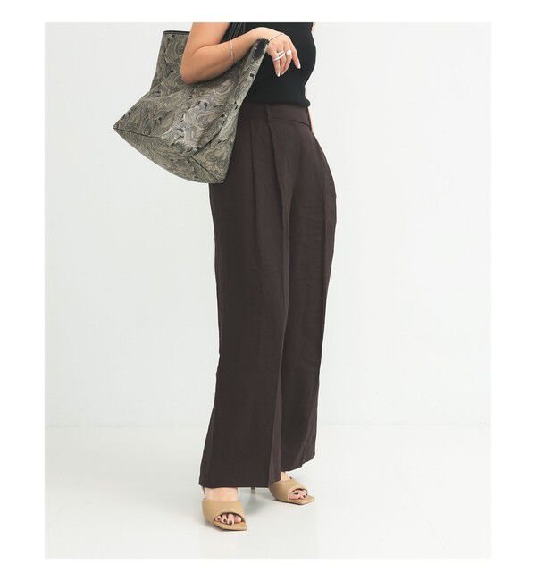 Demi-Luxe BEAMS 「シンプル リネン ワイドパンツ .M」|チノ|