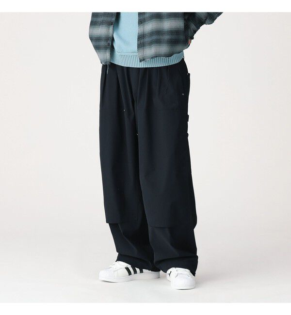 BEAMS「ワイド ダブルニー イージーパンツ」|チノ|